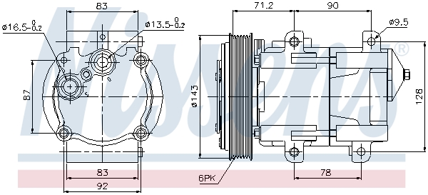 Компрессор, кондиционер - 89059 NISSENS
