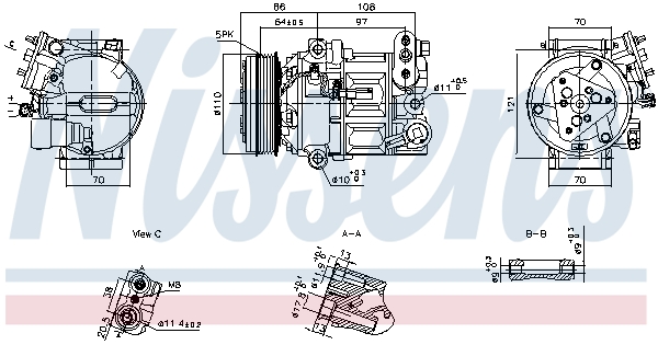 Compressor, air conditioning - 890591 NISSENS
