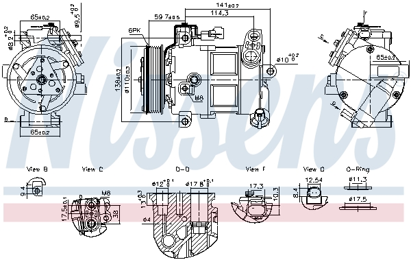 Compressor, air conditioning - 890596 NISSENS