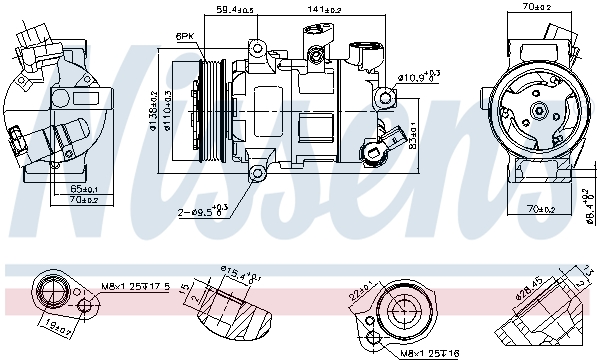 Компрессор, кондиционер - 890607 NISSENS