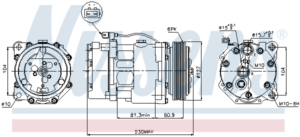 Compressor, air conditioning - 89061 NISSENS