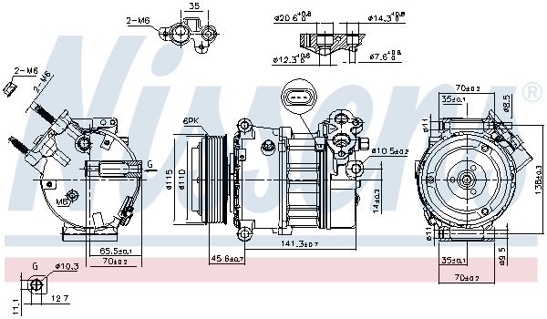 Compressor, air conditioning - 890617 NISSENS