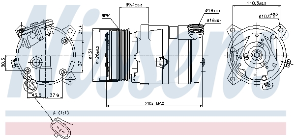Компрессор, кондиционер - 89062 NISSENS