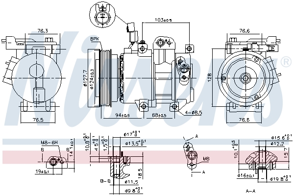 Компрессор, кондиционер - 890621 NISSENS