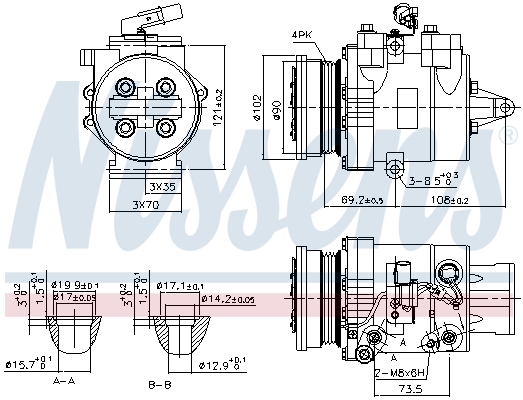 Compressor, air conditioning - 890624 NISSENS