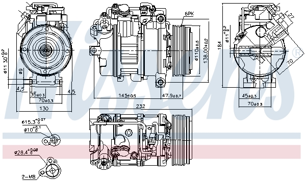 Compressor, air conditioning - 890628 NISSENS