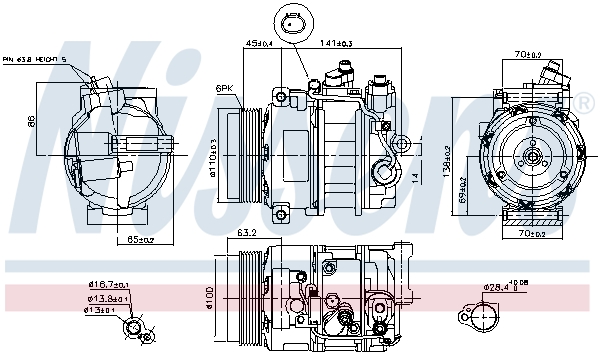 Compressor, air conditioning - 890634 NISSENS