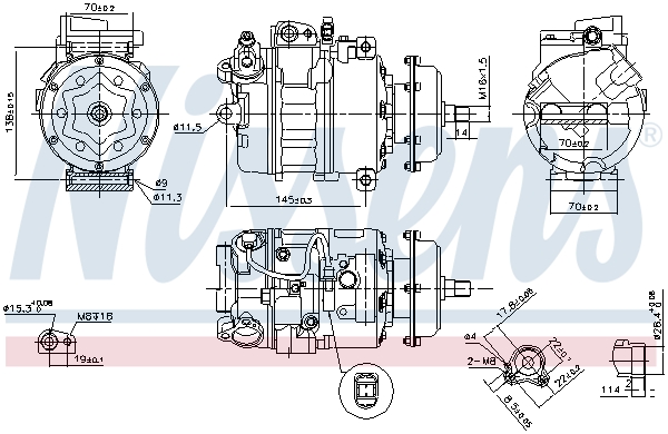 Compressor, air conditioning - 890635 NISSENS