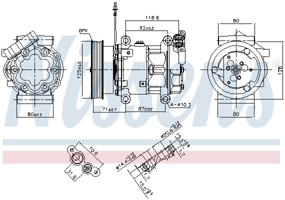 Compressor, air conditioning - 89064 NISSENS