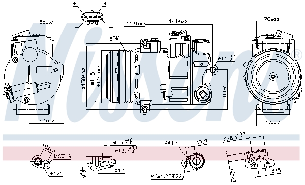 Compressor, air conditioning - 890645 NISSENS