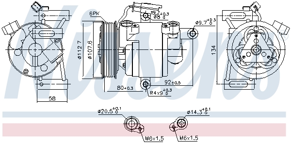 Compressor, air conditioning - 890649 NISSENS
