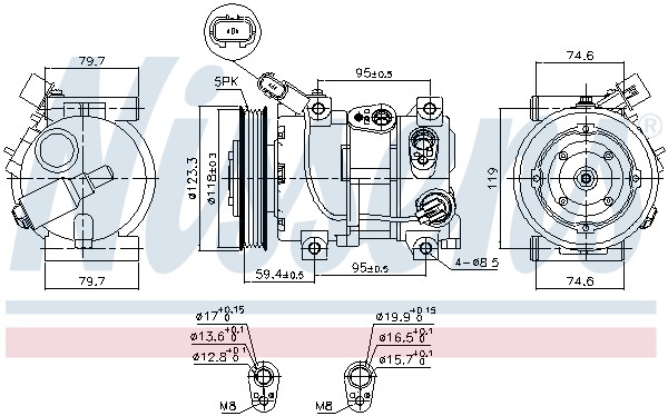 Compressor, air conditioning - 890652 NISSENS