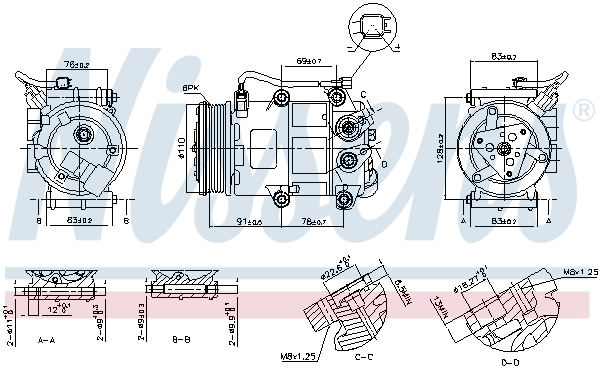 Compressor, air conditioning - 890655 NISSENS