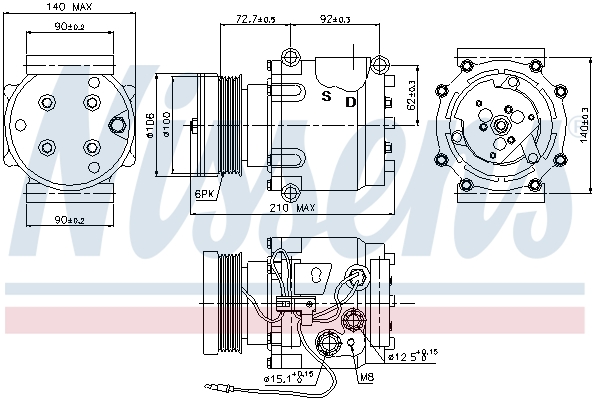 Compressor, air conditioning - 89066 NISSENS