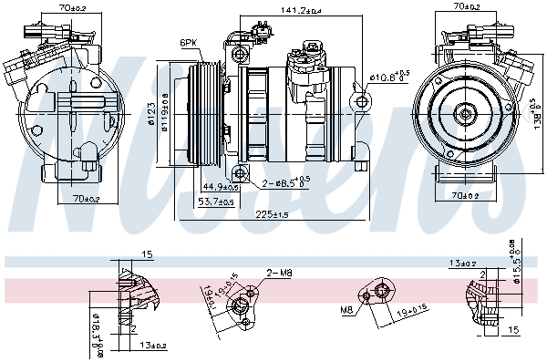 Compressor, air conditioning - 890662 NISSENS