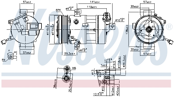 Compressor, air conditioning - 890667 NISSENS