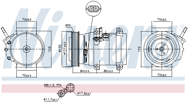Compressor, air conditioning - 890679 NISSENS
