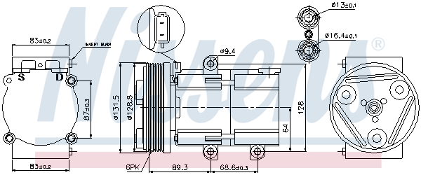 Compressor, air conditioning - 89068 NISSENS