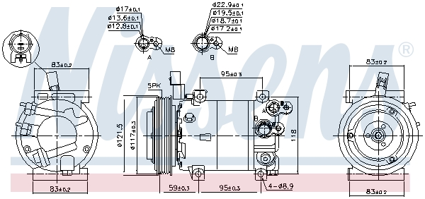Compressor, air conditioning - 890682 NISSENS