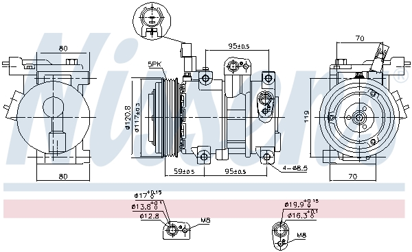 Compressore, Climatizzatore - 890683 NISSENS