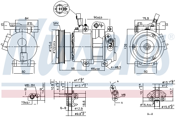 Compressor, air conditioning - 890684 NISSENS