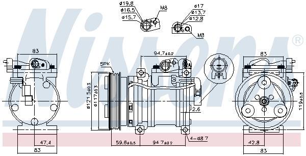 Compressor, air conditioning - 890688 NISSENS
