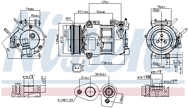 Compressor, air conditioning - 890693 NISSENS