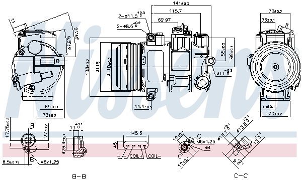 Compressor, air conditioning - 890696 NISSENS