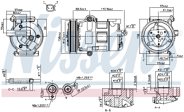 Compressore, Climatizzatore - 890698 NISSENS