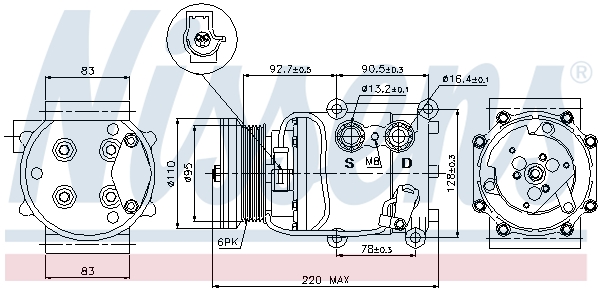 Compressor, air conditioning - 89071 NISSENS