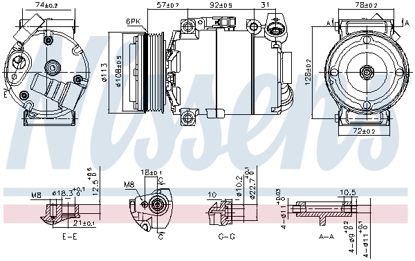 Compressor, air conditioning - 890714 NISSENS