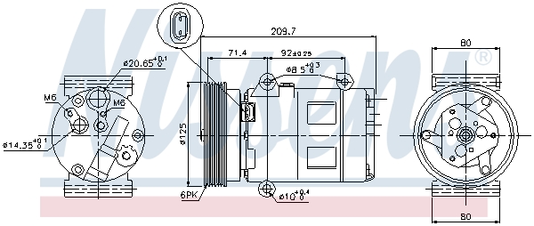 Компрессор, кондиционер - 89072 NISSENS