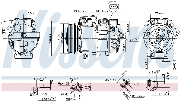 Compressor, air conditioning - 890739 NISSENS