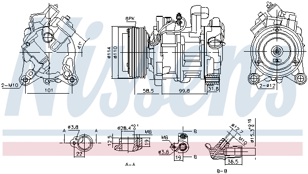 Compressor, air conditioning - 890746 NISSENS