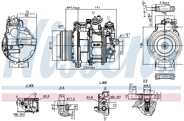 Compressor, air conditioning - 890749 NISSENS