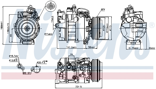 Compressor, air conditioning - 89075 NISSENS