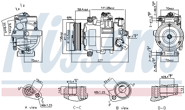 Compressor, air conditioning - 890757 NISSENS
