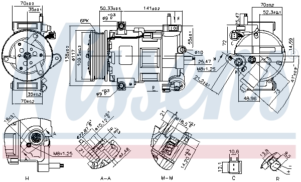 Compressor, air conditioning - 890758 NISSENS