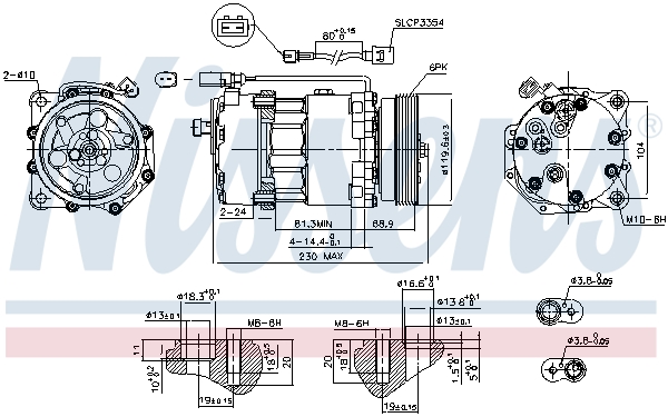 Компрессор, кондиционер - 890761 NISSENS