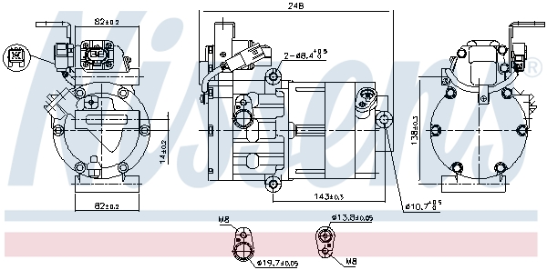 Compressor, air conditioning - 890770 NISSENS