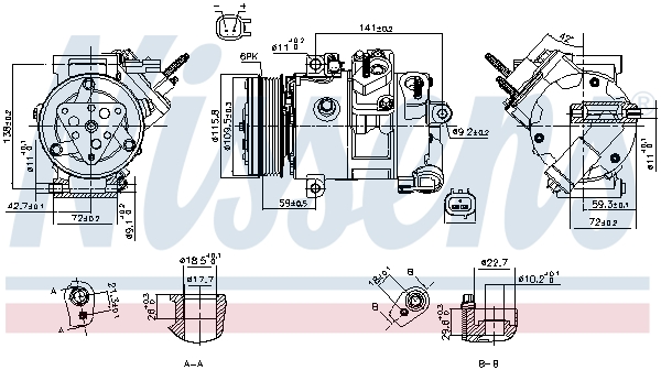 Compressore, Climatizzatore - 890772 NISSENS