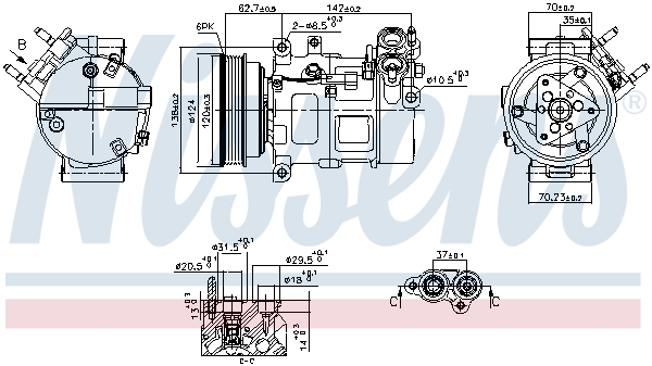 Compressor, air conditioning - 890776 NISSENS