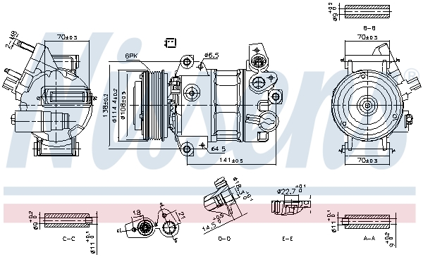 Compressor, air conditioning - 890786 NISSENS