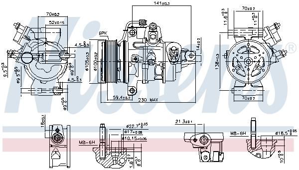 Compressor, air conditioning - 890787 NISSENS