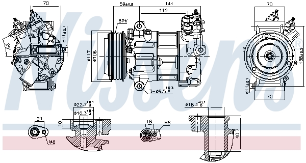 Компрессор, кондиционер - 890790 NISSENS