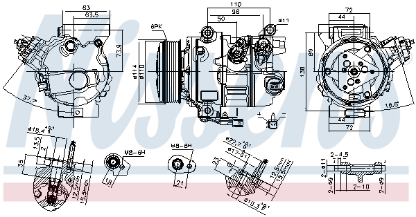 Компрессор, кондиционер - 890791 NISSENS
