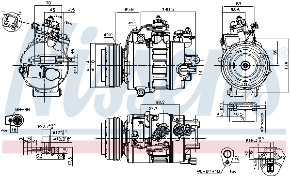 Compressor, air conditioning - 890792 NISSENS