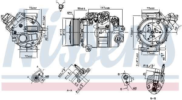 Compressor, air conditioning - 890795 NISSENS
