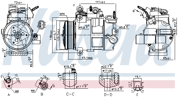 Compressore, Climatizzatore - 890800 NISSENS