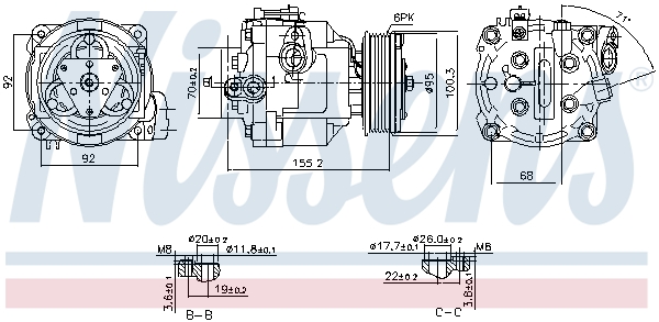 Compressor, air conditioning - 890806 NISSENS
